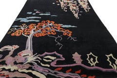 Antique Chinese Art Deco Rug in Blue with Pictorial Patterns, from Rug & Kilim