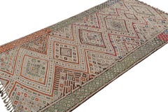 Antique Chinese Art Deco rug in Pink & Green with Florals, from Rug & Kilim