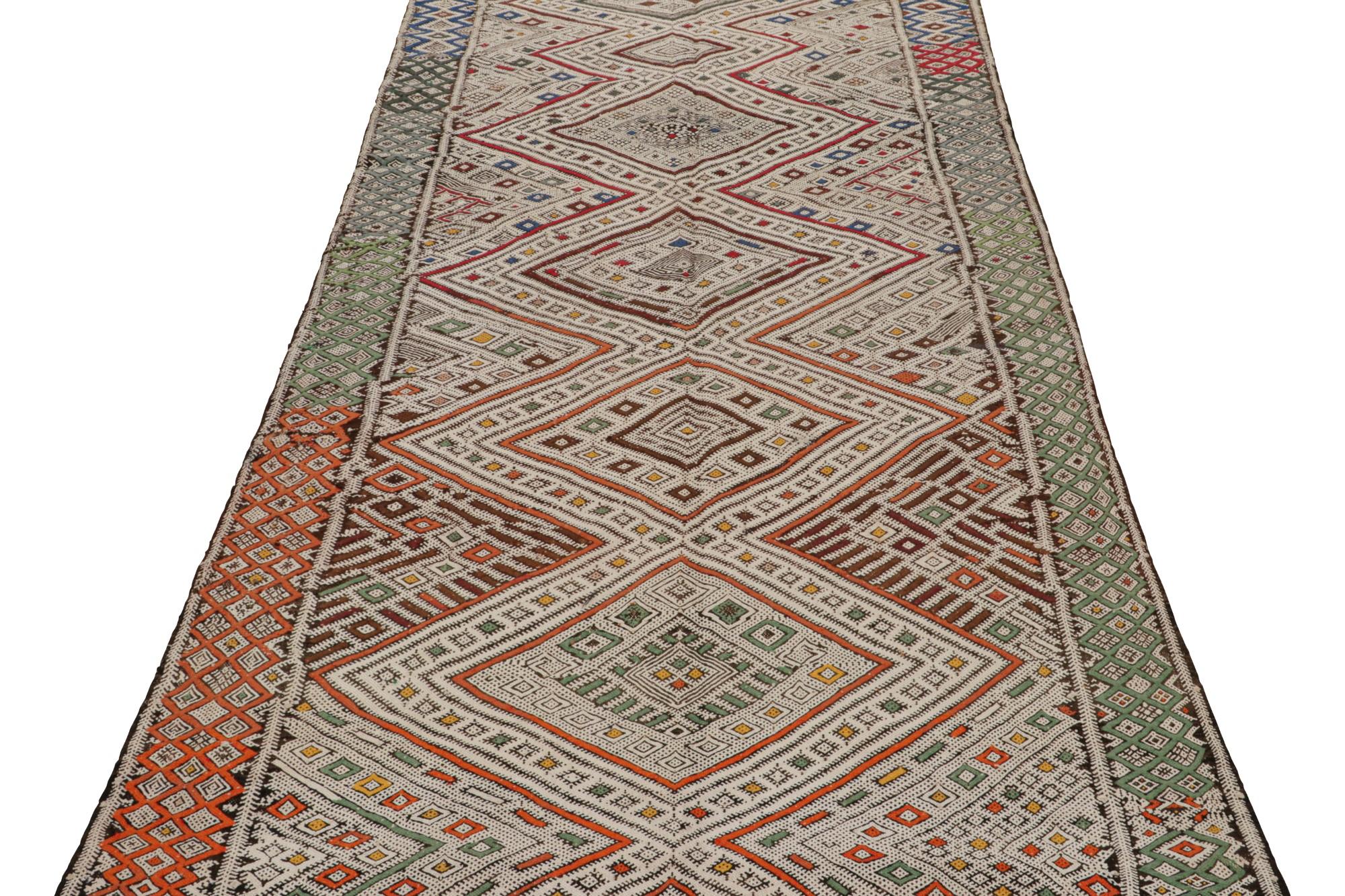 Tribal Antique Chinese Art Deco rug in Pink & Green with Florals, from Rug & Kilim For Sale