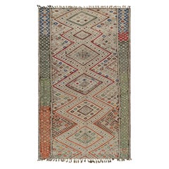 Antique Chinese Art Deco rug in Pink & Green with Florals, from Rug & Kilim