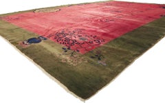 Antique Chinese Art Deco Rug Inspired by Walter Nichols