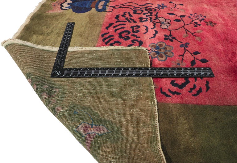 20th Century Antique Chinese Art Deco Rug Inspired by Walter Nichols For Sale