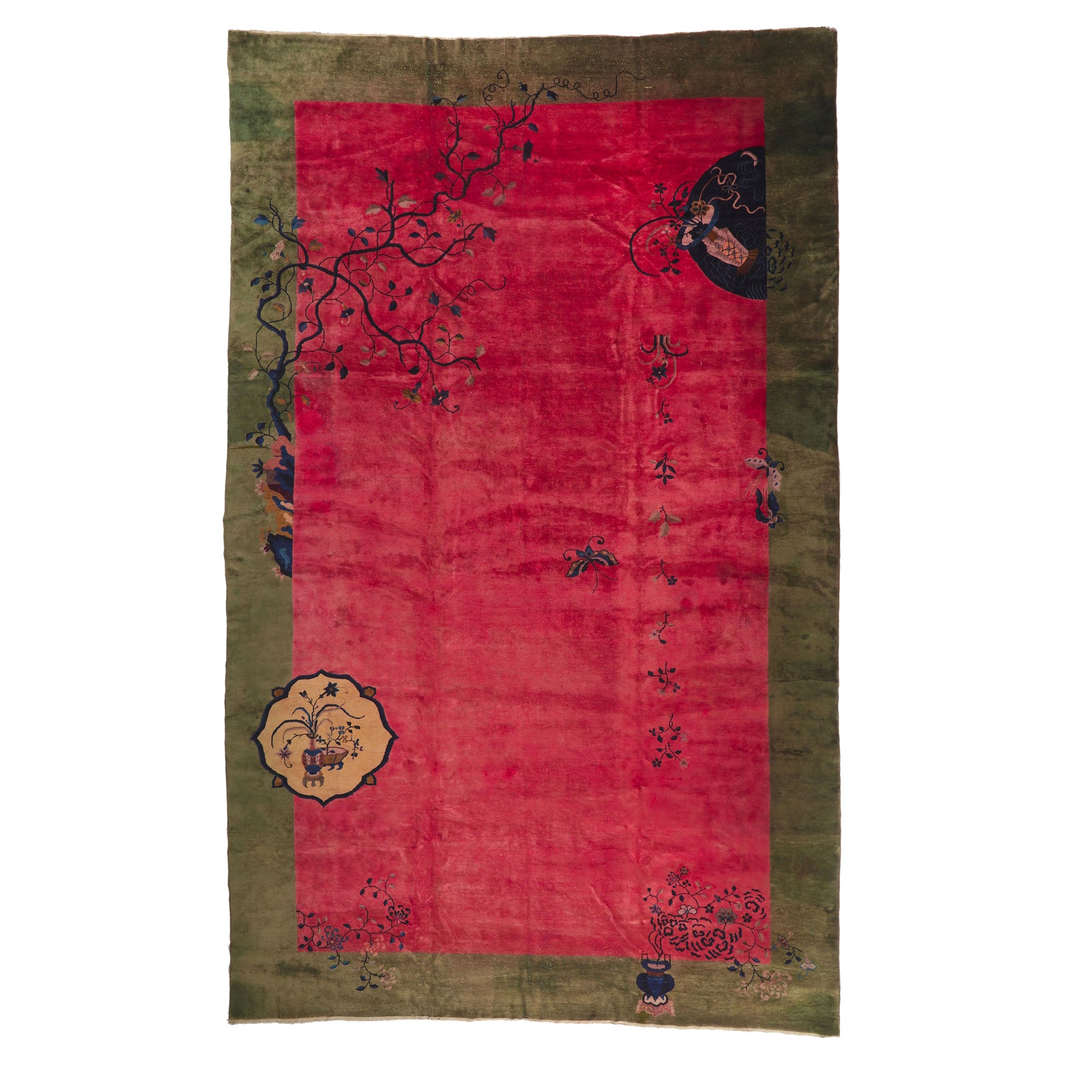 Antiker chinesischer Art-déco-Teppich, inspiriert von Walter Nichols im Angebot