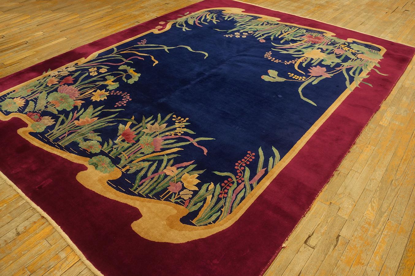 Wool 1920s Chinese Art Deco Carpet ( 8' 9