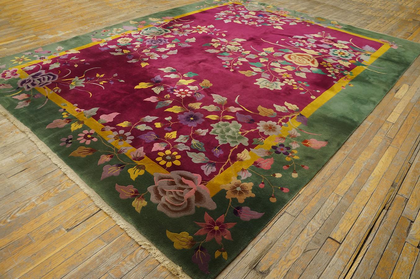 Tapis Art Déco chinois des années 1920 ( 9' x 11'7