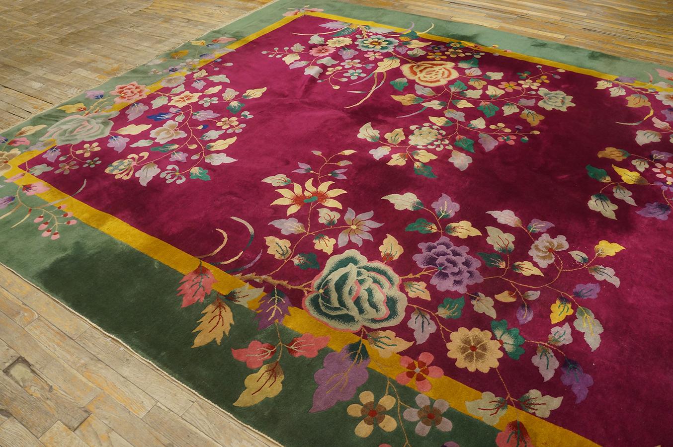 Tapis Art Déco chinois des années 1920 ( 237 x 287 cm) Bon état - En vente à New York, NY