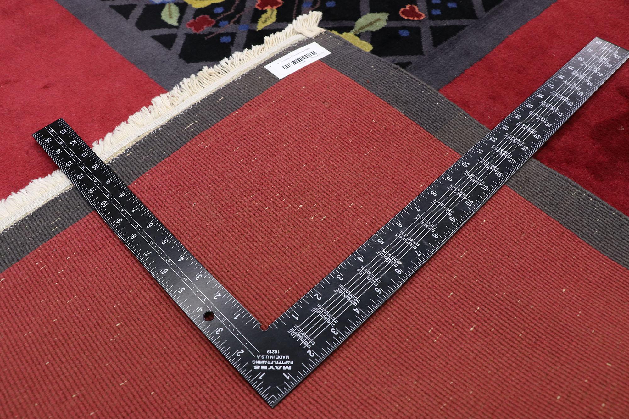 Wool 1920's Antique Chinese Art Deco Carpet with Traditional Jazz Age Style For Sale