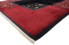 1920's Antique Chinese Art Deco Carpet with Traditional Jazz Age Style