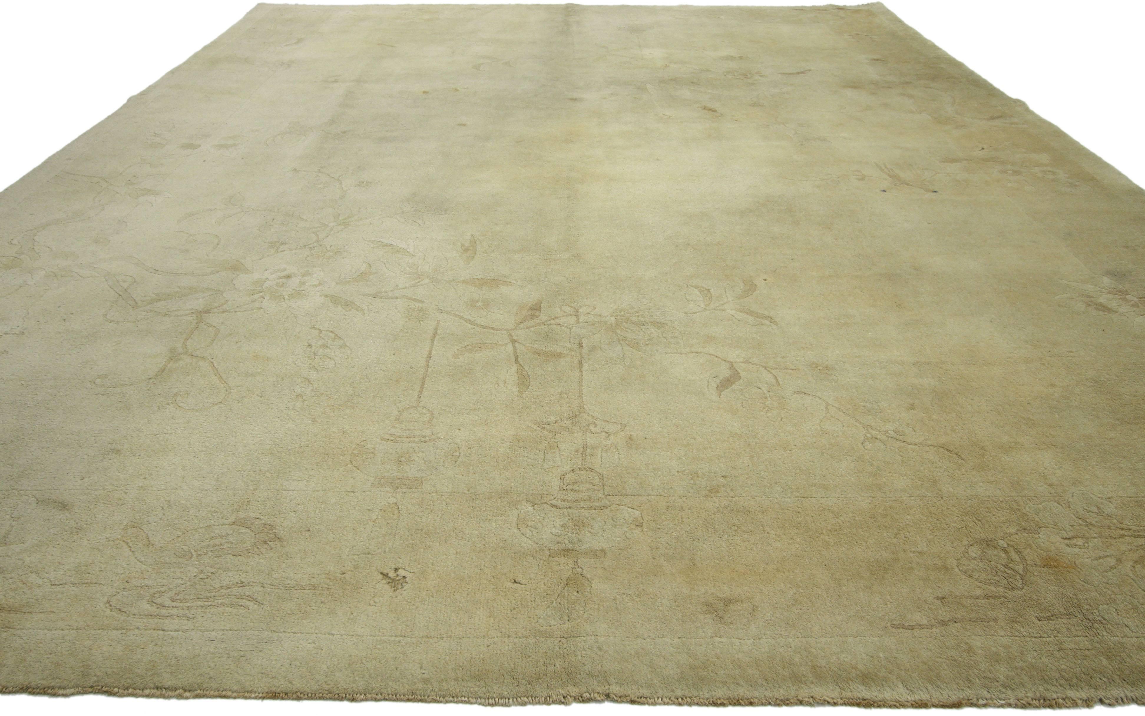 Antique Chinese Art Deco Rug with Minimalist Style 3