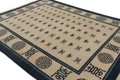 Antique Chinese Art Deco Rug with Pictorials and Floral Pattern from Rug & Kilim