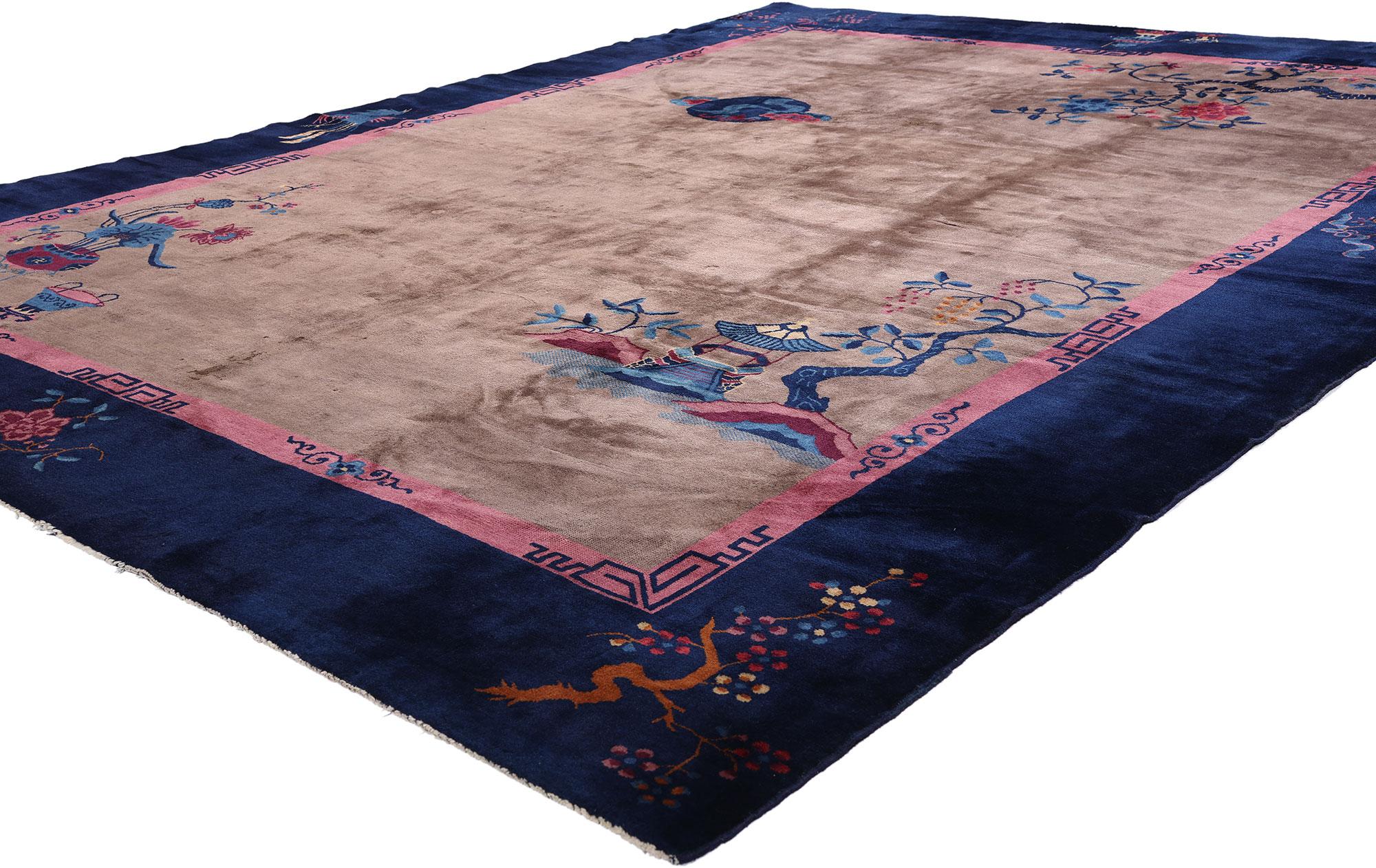Antique Chinese Art Deco Rug with Traditional Style For Sale 2
