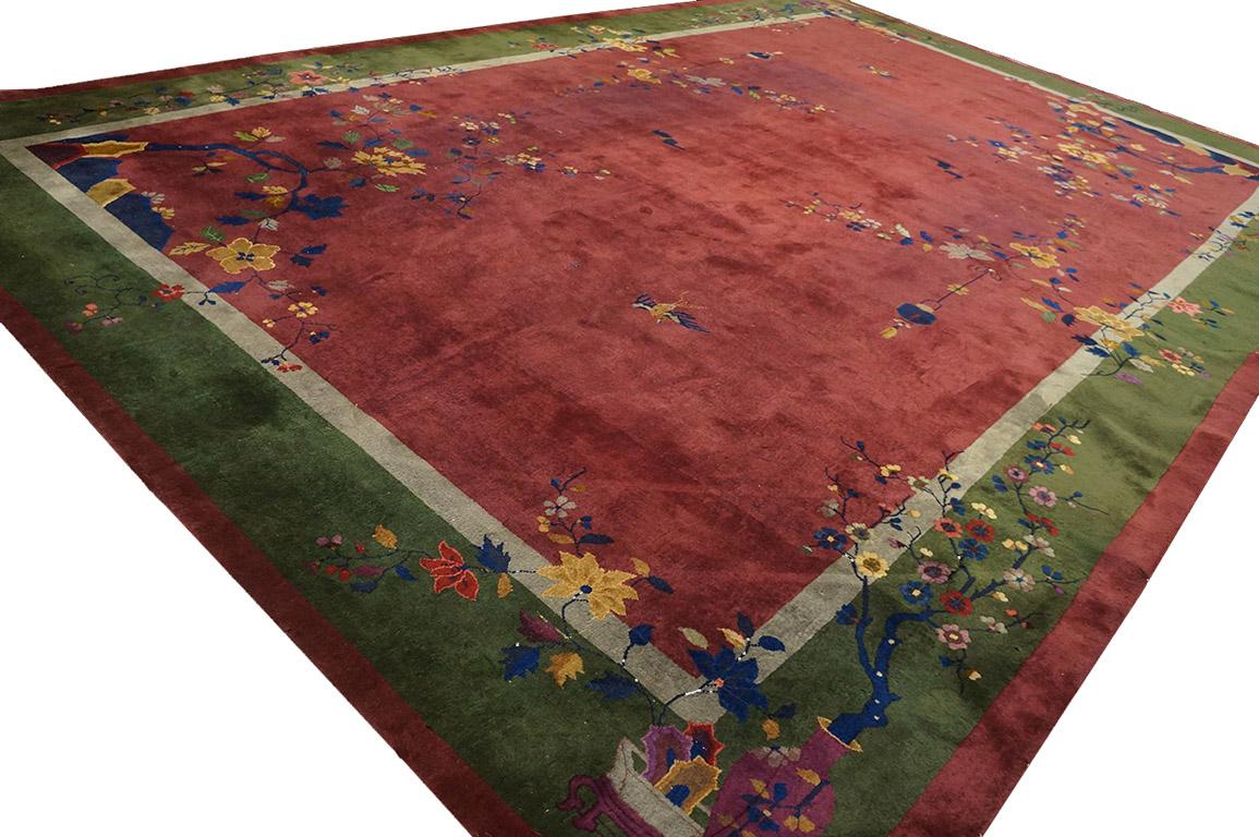 Hand-Knotted 1920s Chinese Art Deco Carpet ( 11 x 17' - 335 x 518 ) For Sale