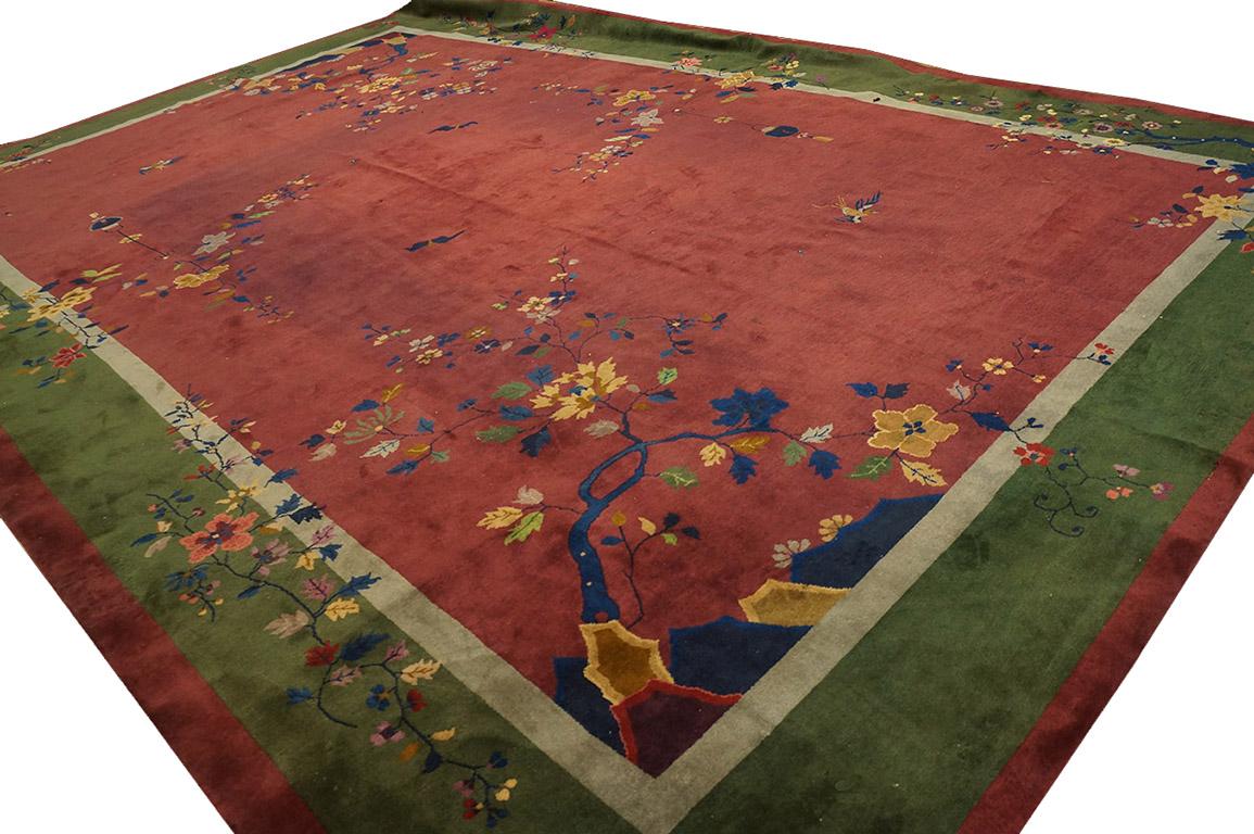 Wool 1920s Chinese Art Deco Carpet ( 11 x 17' - 335 x 518 ) For Sale