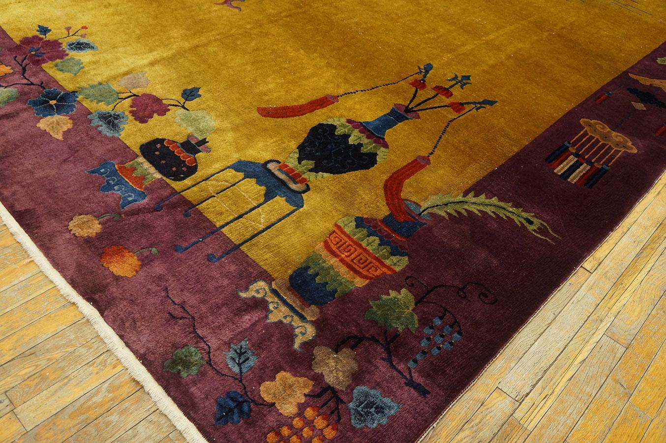 1920s Chinese Art Deco Carpet by Nichols Workshop ( 11'10