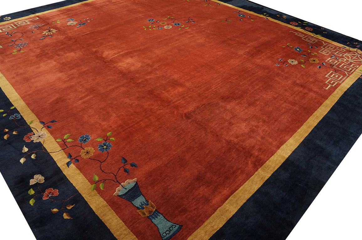 Early 20th Century 1920s Chinese Art Deco Carpet ( 12' x 13' 6