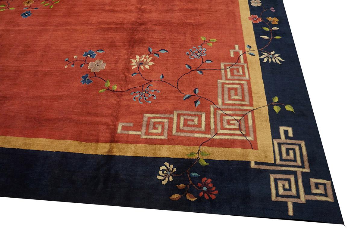 Wool 1920s Chinese Art Deco Carpet ( 12' x 13' 6