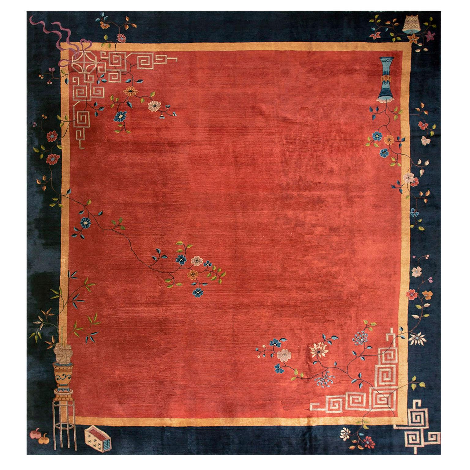 1920s Chinese Art Deco Carpet ( 12' x 13' 6" - 365 x 412 cm ) For Sale
