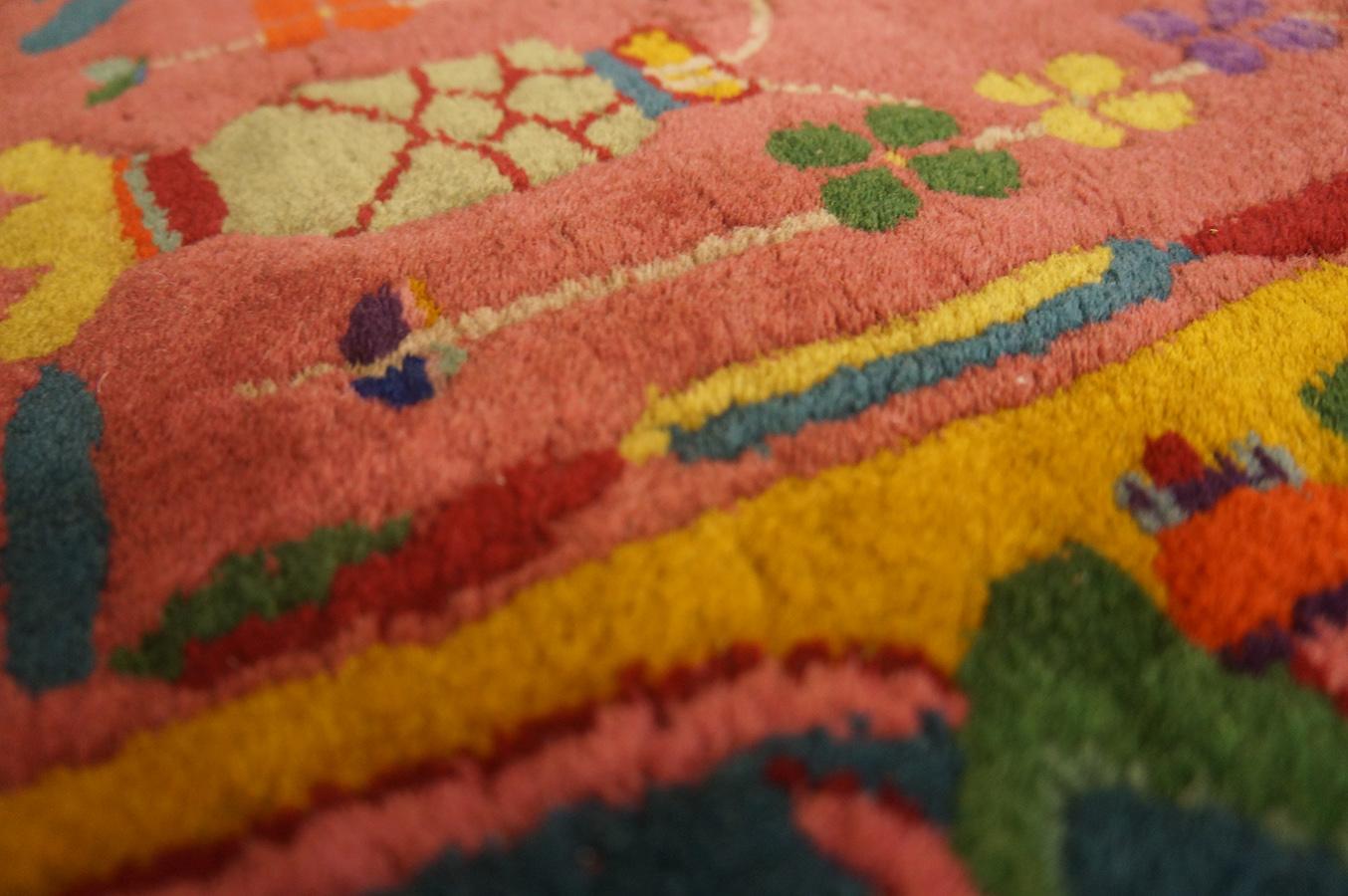 1920s Chinese Art Deco Carpet ( 2' 1'' x 3' 3'' - 63 x 99 cm ) For Sale 5