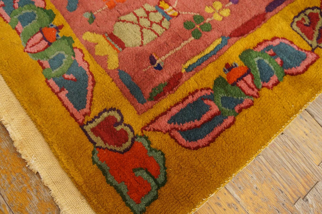 1920s Chinese Art Deco Carpet ( 2' 1'' x 3' 3'' - 63 x 99 cm ) For Sale 6