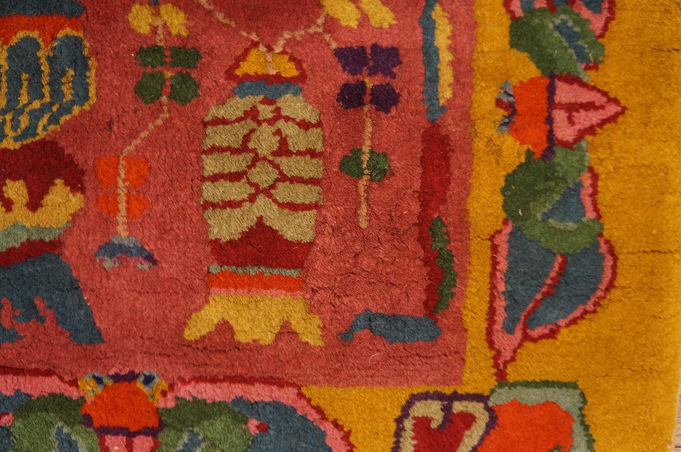 1920s Chinese Art Deco Carpet ( 2' 1'' x 3' 3'' - 63 x 99 cm ) For Sale 2