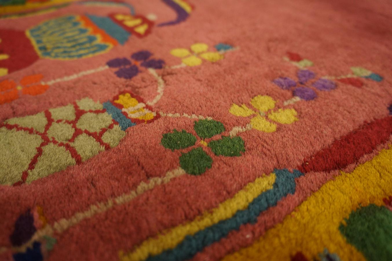 1920s Chinese Art Deco Carpet ( 2' 1'' x 3' 3'' - 63 x 99 cm ) For Sale 4