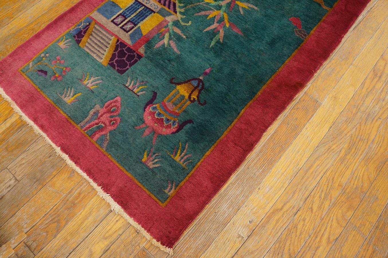 1920s Chinese Art Deco Carpet ( 2' 6'' x 4' 5'' - 76 x 134 cm ) For Sale 1