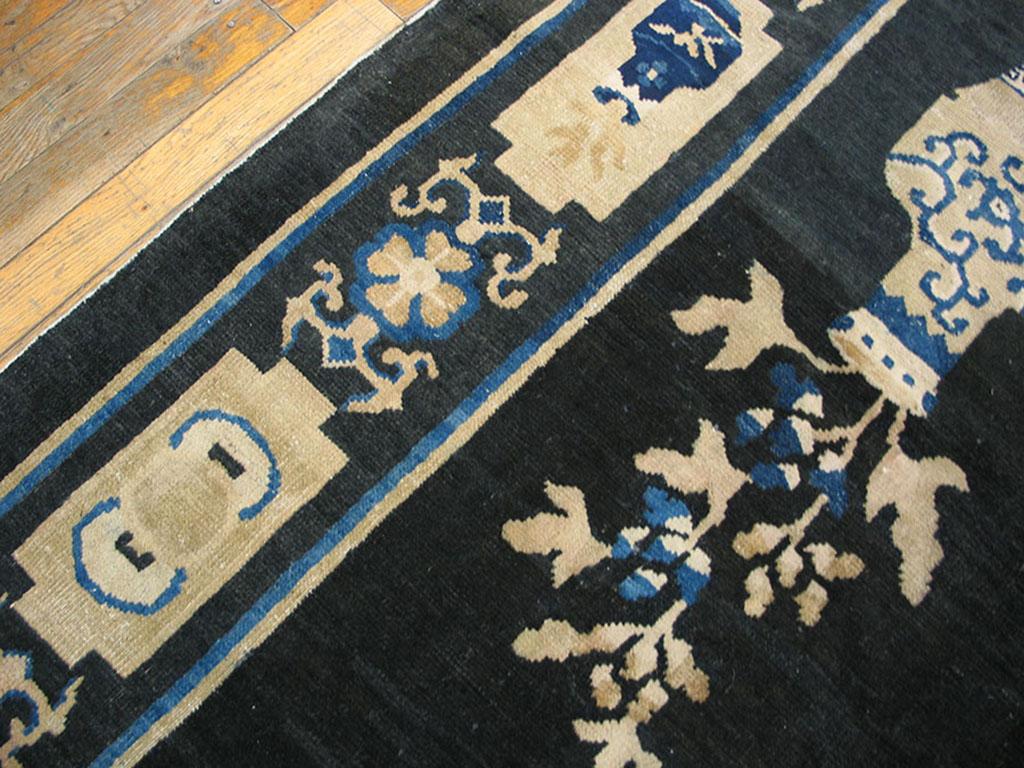 Wool Antique Chinese Ningxia Carpet 6' 3