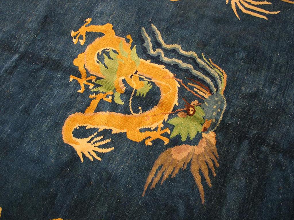 Wool 1920s Chinese Art Deco Dragon Carpet ( 6' x 8'6