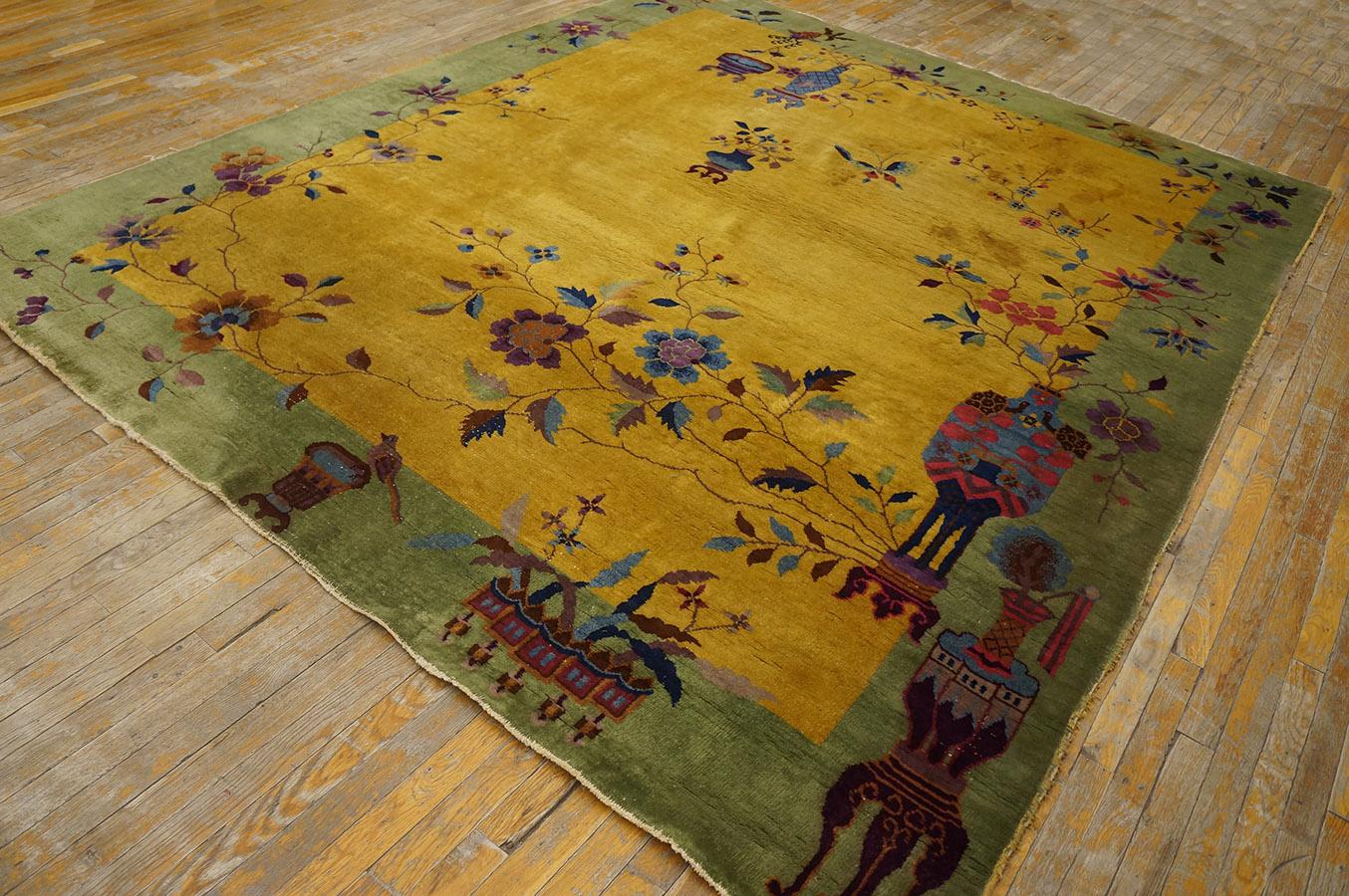 Hand-Knotted 1920s Chinese Art Deco Carpet ( 8' x 9' 6