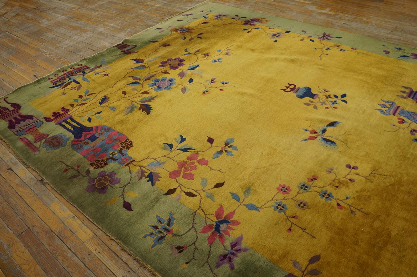 Early 20th Century 1920s Chinese Art Deco Carpet ( 8' x 9' 6