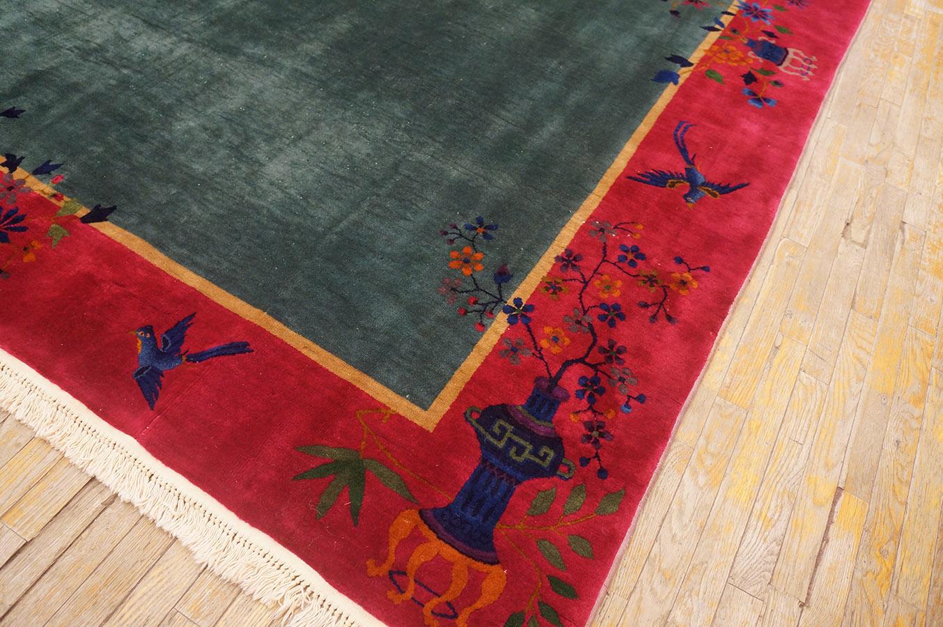 Chinesischer Art-Déco-Teppich aus den 1920er Jahren (  8'10'' x 11'6'' - 270 x 350 ) im Angebot 2
