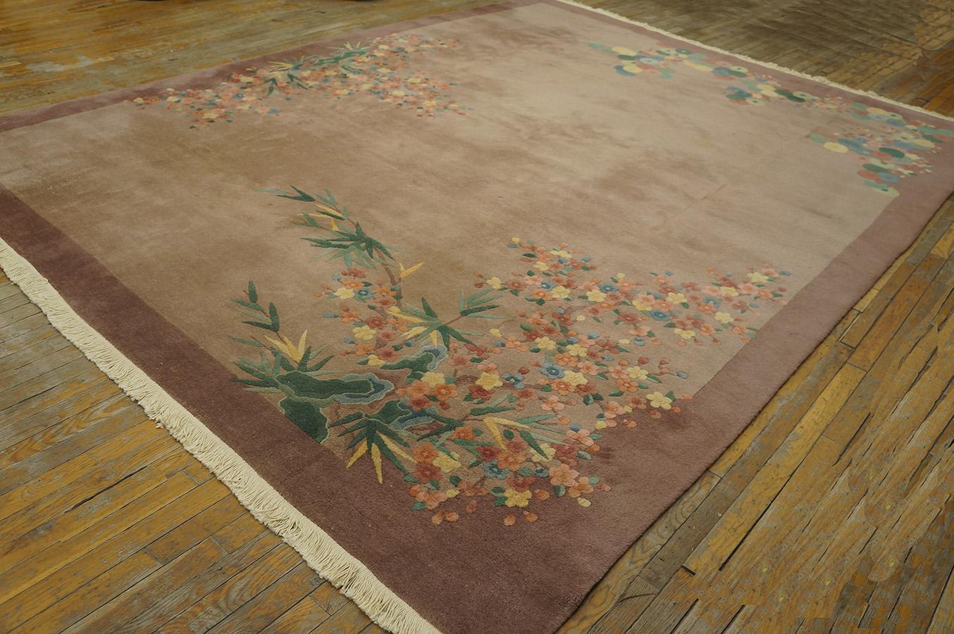 Tapis Art Déco chinois des années 1920 ( 8'10'' x 11'8'' - 270 x 355 )