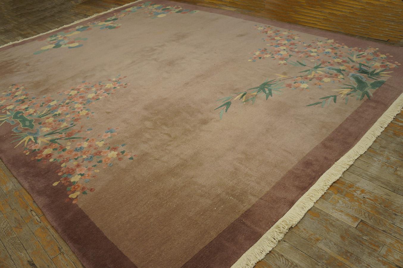 1920s Chinese Art Deco Carpet ( 8'10'' x 11'8'' - 270 x 355 ) In Good Condition For Sale In New York, NY
