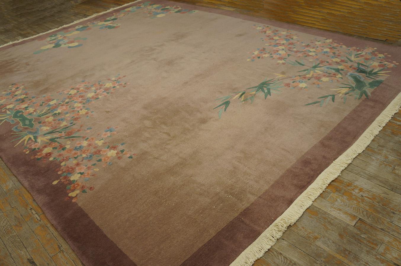 Art déco Tapis Art Déco chinois des années 1920 ( 8''10'''' x 11''8'''' - 270 x 355 ) en vente