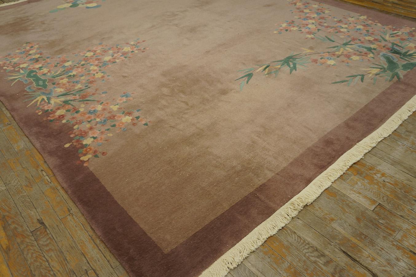 Chinois Tapis Art Déco chinois des années 1920 ( 8''10'''' x 11''8'''' - 270 x 355 ) en vente