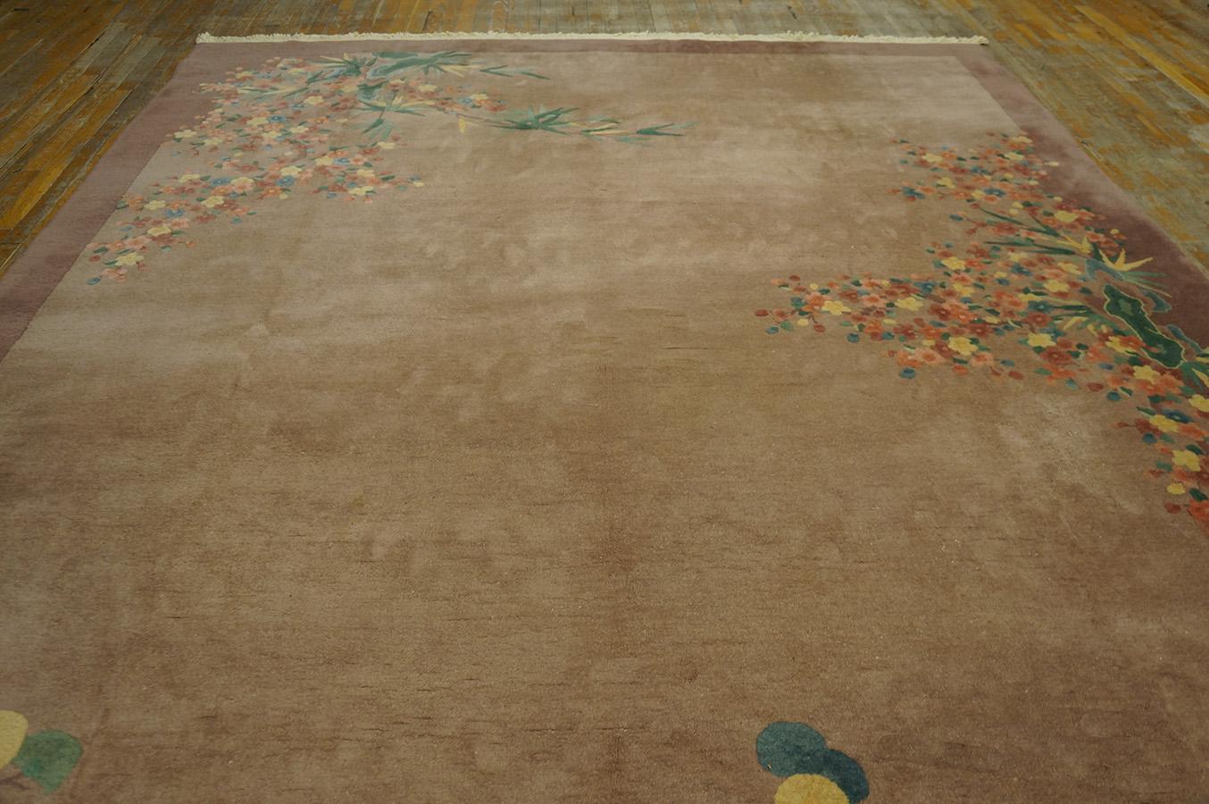 1920s Chinese Art Deco Carpet ( 8'10'' x 11'8'' - 270 x 355 ) For Sale 4