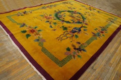Alfombra Art Decó china de los años 20 ( 9' x 11' - 275 x 360 )