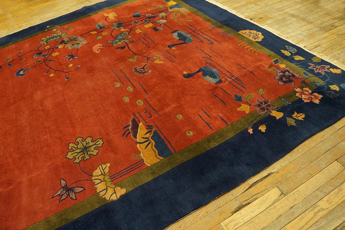 Hand-Knotted 1920s Chinese Art Deco Carpet ( 9' x 11'10