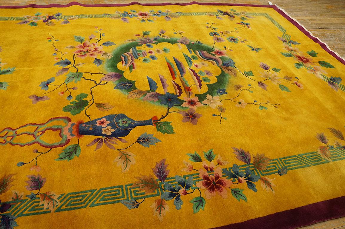 1920s Chinese Art Deco Carpet ( 9' x 11' - 275 360 cm )  For Sale 2