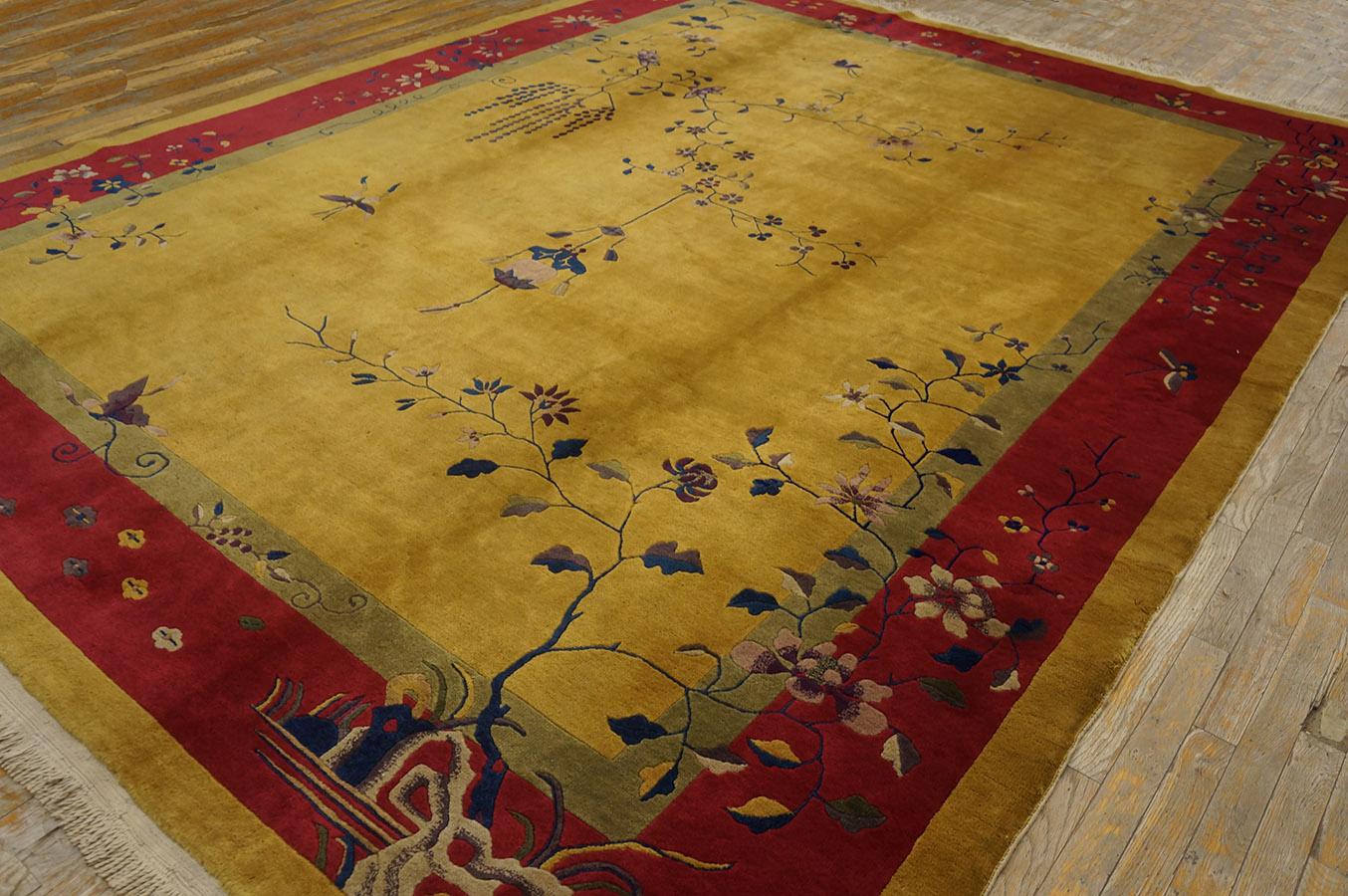Wool 1920s  Chinese Art Deco Carpet ( 9' x 11'6'' - 275 x 350 ) For Sale