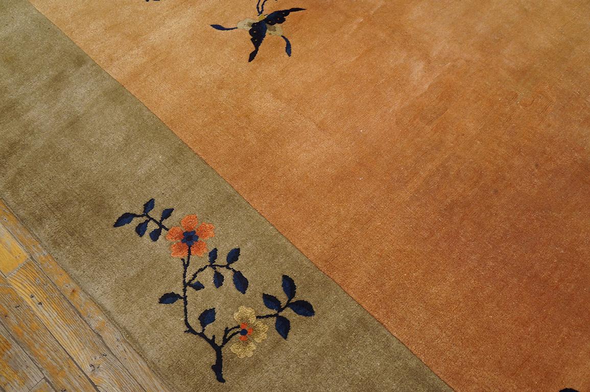 Early 20th Century 1920s Chinese Art Deco Carpet ( 9' x 11'8''- 275 x 355 ) For Sale