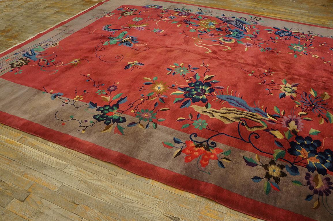Early 20th Century 1920s Chinese Art Deco Carpet ( 9' X 13'9