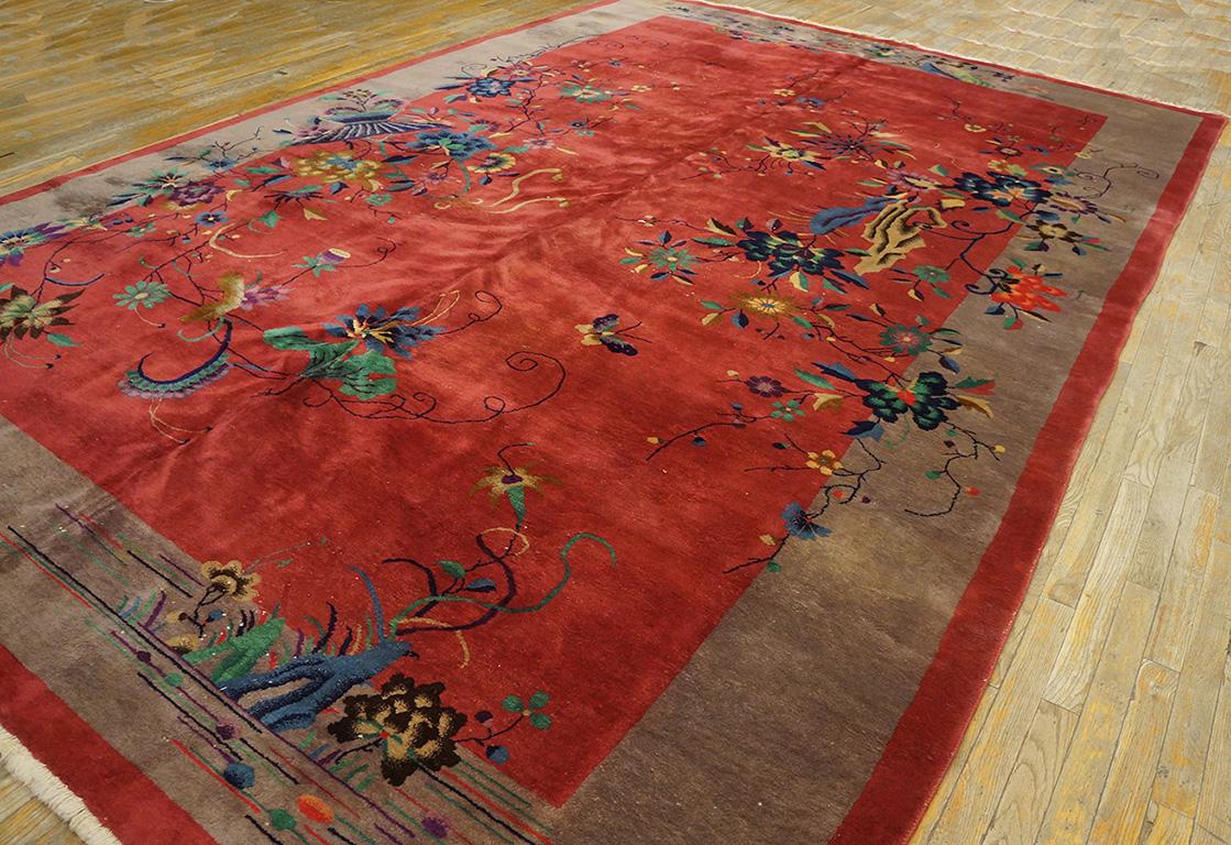 Wool 1920s Chinese Art Deco Carpet ( 9' X 13'9