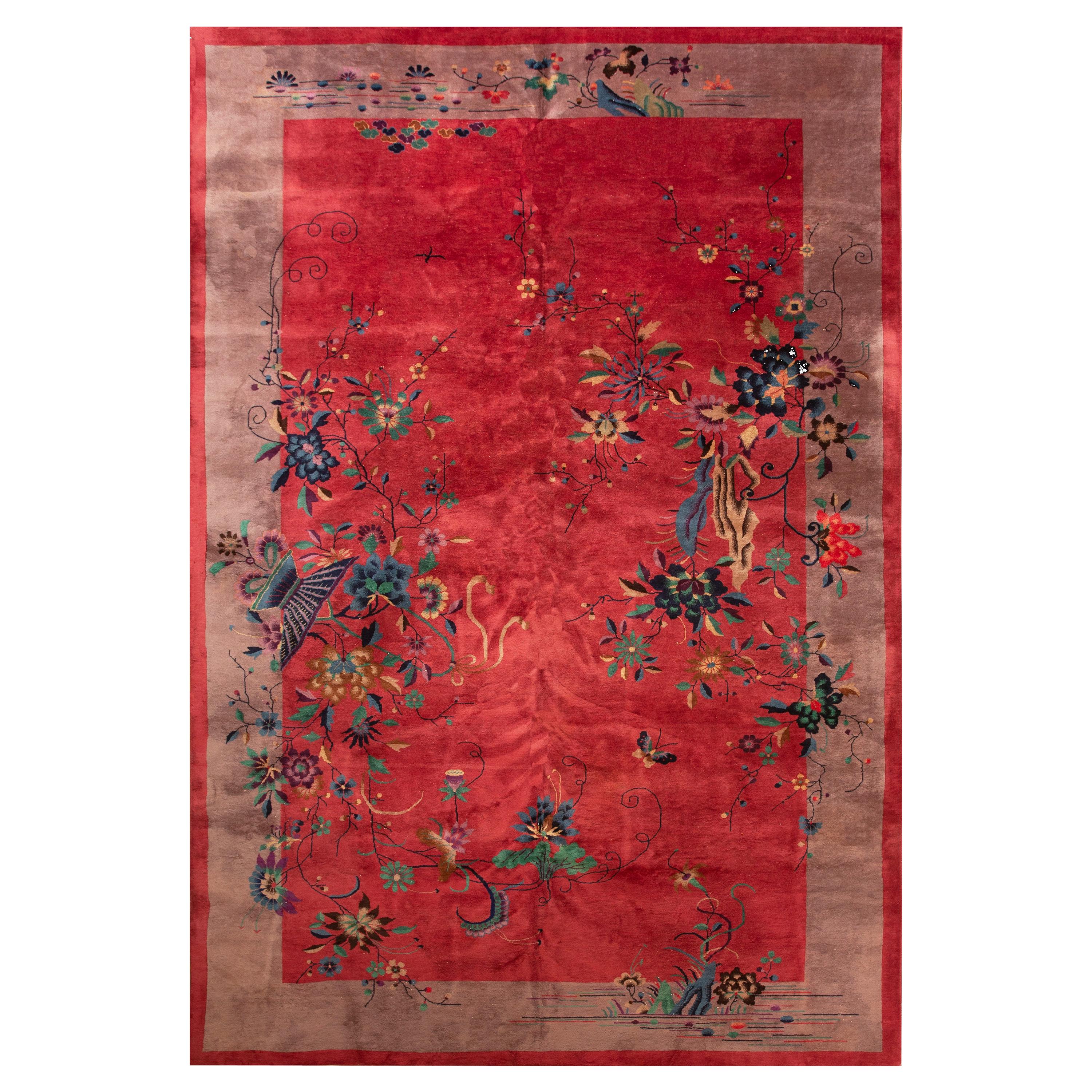 1920s Chinese Art Deco Carpet ( 9' X 13'9" - 275 X 420 ) For Sale