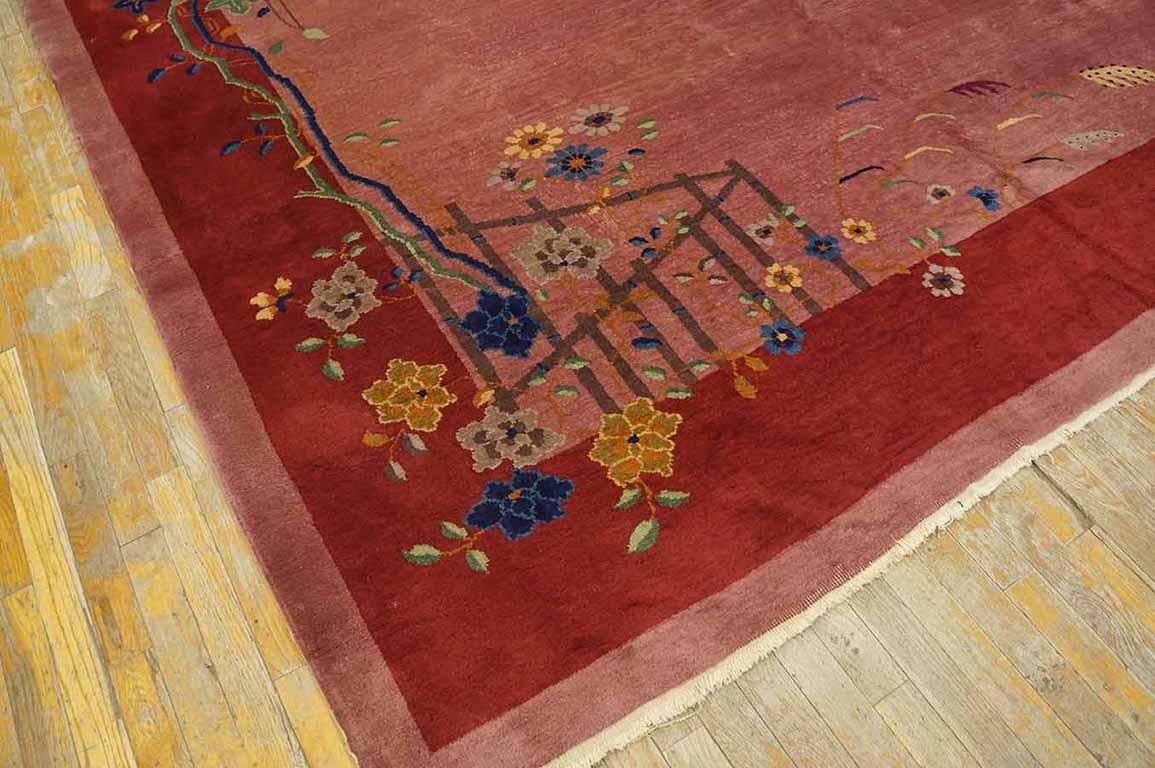 Noué à la main Tapis Art Déco chinois des années 1920 ( 23 cm)  275 x 353 cm) en vente