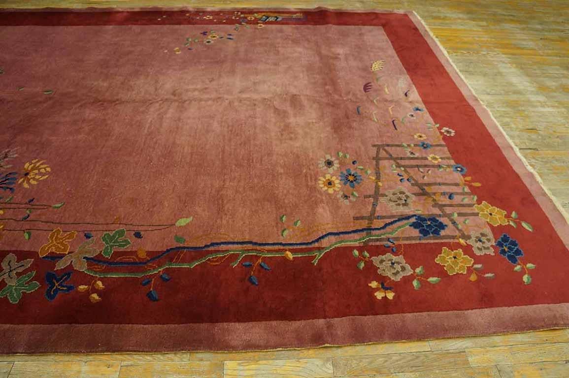 Wool 1920s Chinese Art Deco Carpet ( 9'  x 11' 7