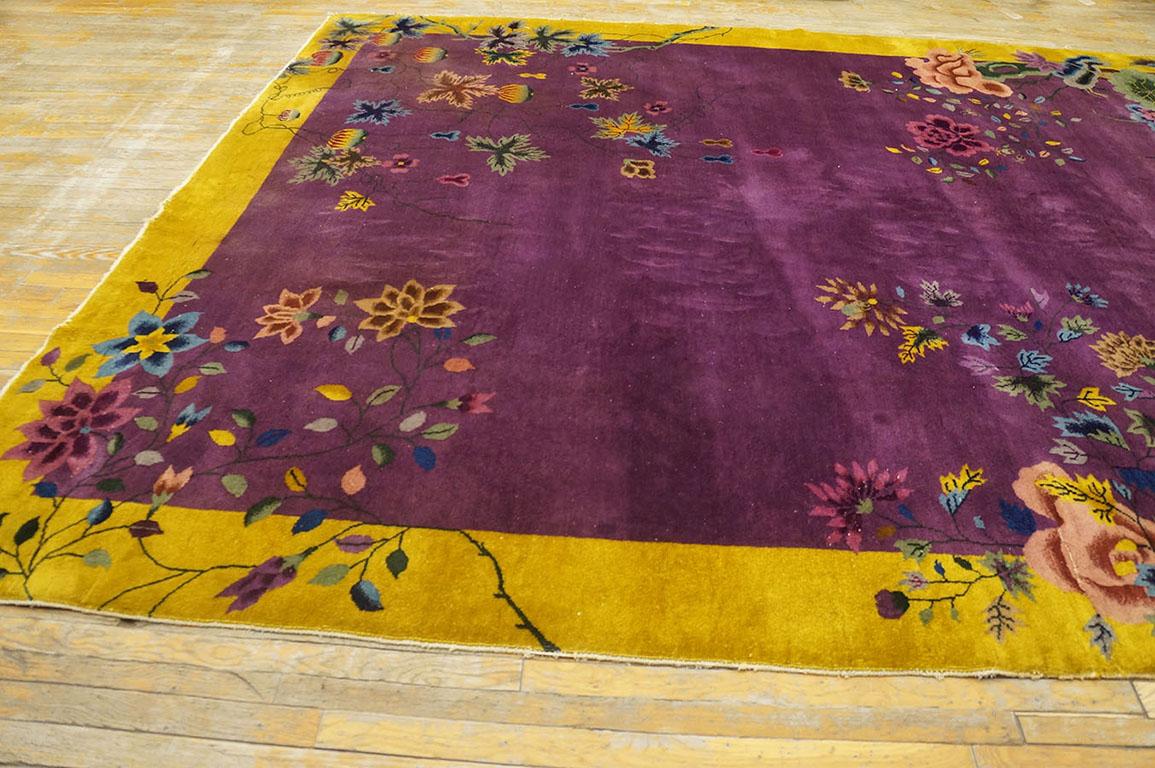 Wool 1920s Chinese Art Deco Carpet ( 9' x 11' 8