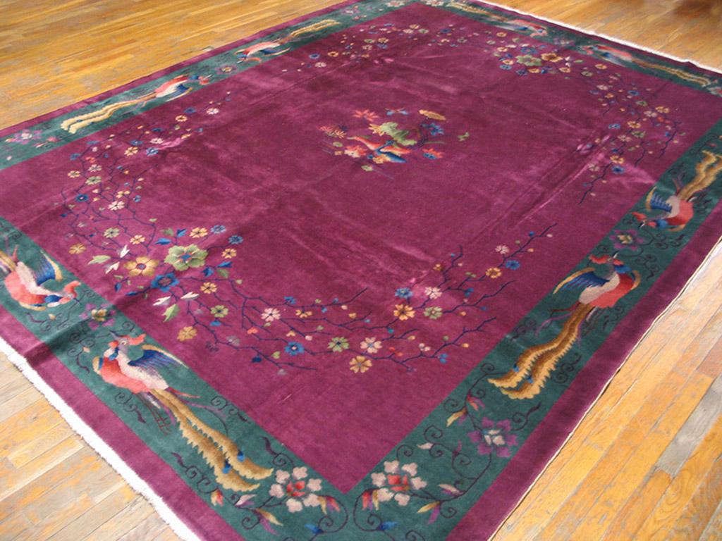 Early 20th Century Antique Chinese Art Deco Rugs  For Sale