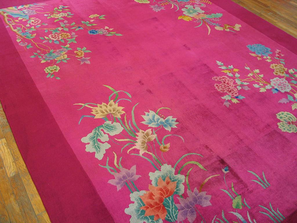 Alfombra Art Decó china de los años 20 ( 9' x 11'6