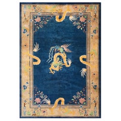 Antique 1920s Chinese Art Deco Dragon Carpet ( 6' x 8'6" - 183 x 259 )